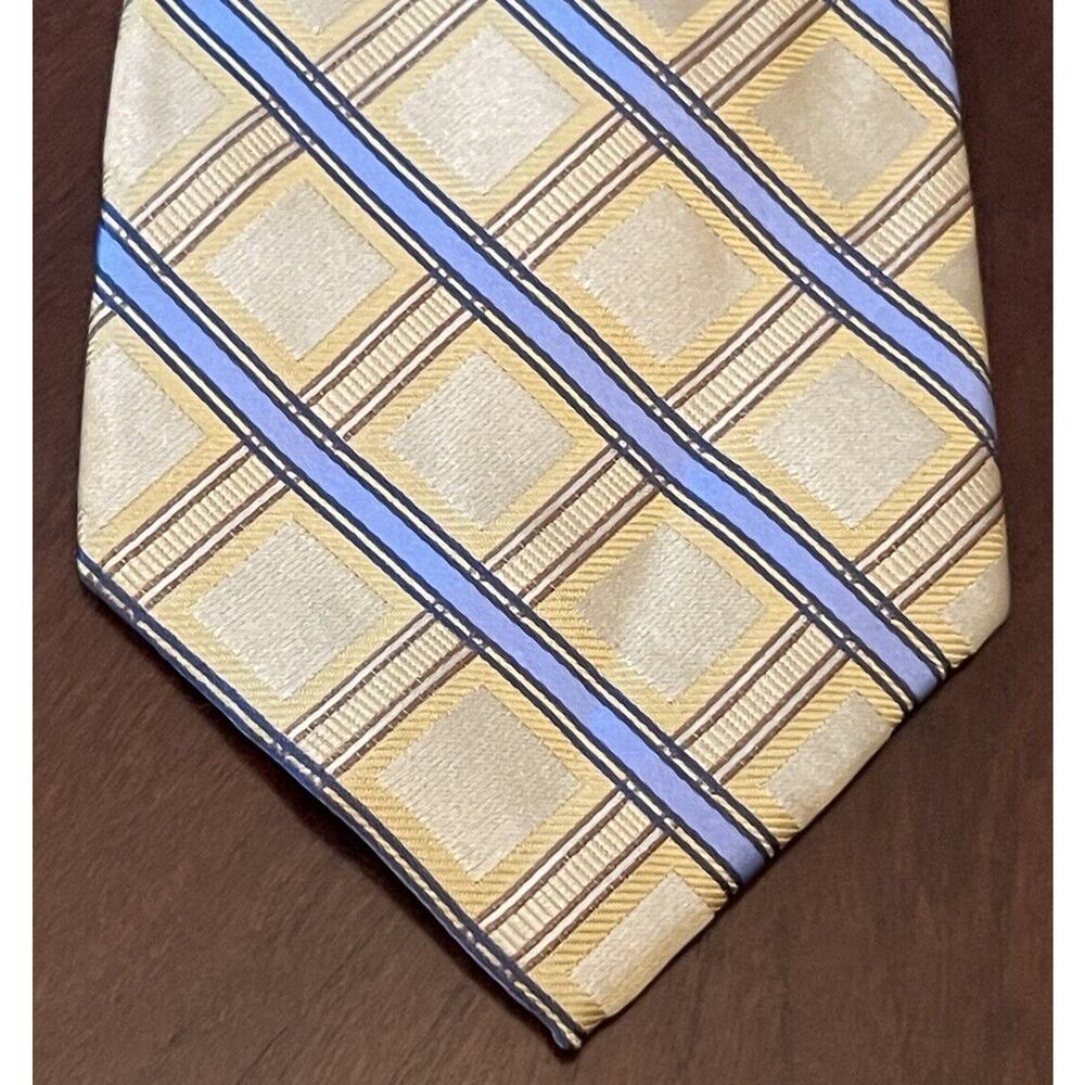 Fumagalli’s Gold Blue 100% Silk Men’s Neck Tie Made In China
